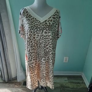 Honeyme v neck animal print and floral dress